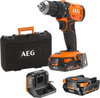 AEG BSB18G4-402C Trapano a Percussione Spazzolato, 2 batterie da 4.0Ah